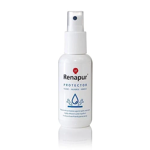 Offerta a tempo: Renapur Pelle scamosciata, nabuk, impermeabilizzazione/antimacchia, ecologica, atossica, per scarpe, stivali, scarpe da ginnastica e abbigliamento (flacone spray da 100 ml) - La confezione può variare - 0.00% da 17.50 € a 17.50 €