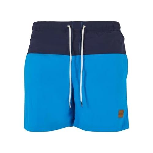 Urban Classics Block Swim Shorts, Pantaloncini da Bagno, Uomo, Nvy/Tur, XXL