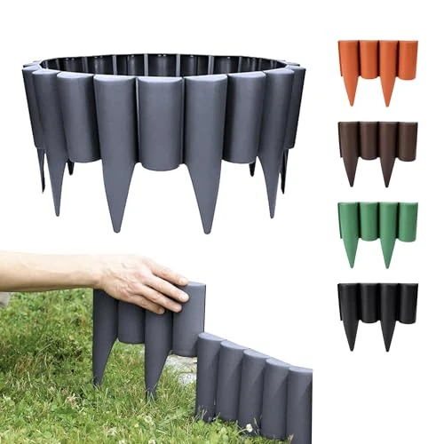 Limited-time offer: GARDENIX Anthracite Lawn Edging - 2.5m/8.2ft Flexible Garden Edging for Flower Beds, Lawn, Patio & Pavement - Easy Install border, No Digging, Weather-Resistant Plastic, Wood Effect Garden Fence from 17.36 £ to 17.36 £ (save 0.00%)