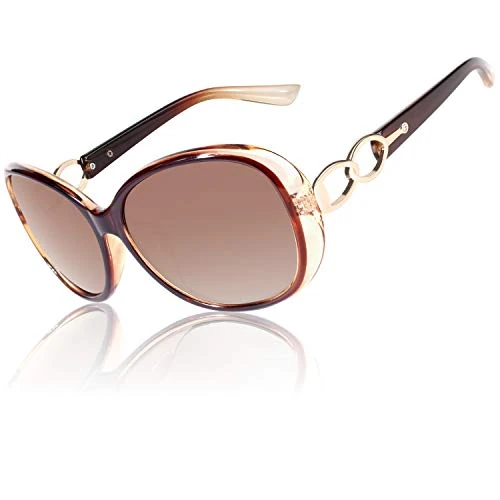 Limited-time offer: CGID Sunglasses Womens Ladies Polarised Retro Designer Sun Glasses Brown Big Frame Oversized Shades UV Protection Goggles Rhinestones Brown Gradient Lens from 18.19 £ to 16.98 £ (save 7%)
