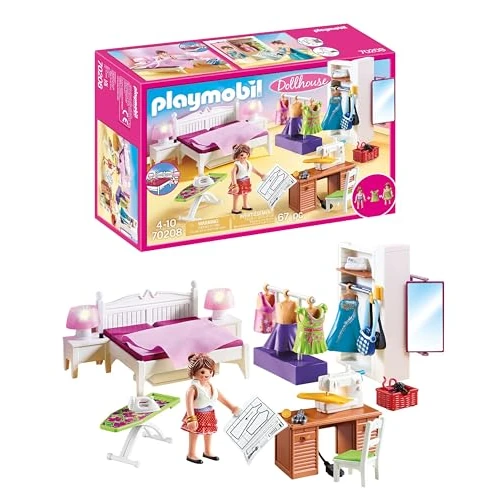 Offerta a tempo: PLAYMOBIL Dollhouse 70208, Camera da letto con angolo per cucito, Con effetti luminosi, Dai 4 anni - 0.00% da 25.99 € a 25.99 €