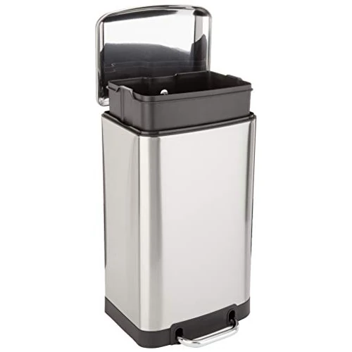 Limited-time offer: Amazon Basics Smudge Resistant Small Rectangular Trash Can with Soft-Close Foot Pedal for Bathroom, Bedroom, Living room or Office, 20 Liter / 5.3 Gallon, Nickel from 33.99 GBP to 32.28 GBP (save 5%)