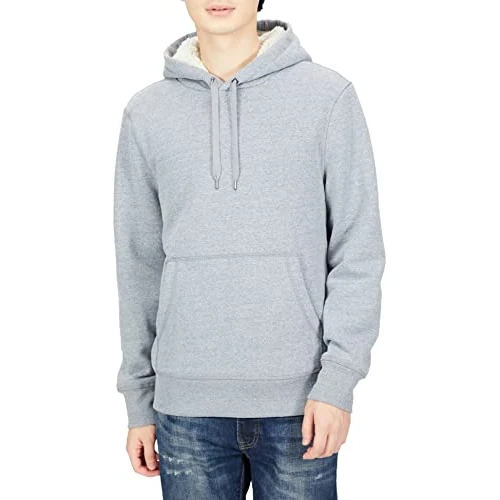 Zeitlich begrenztes Angebot: Amazon Essentials Herren Kapuzenpulli mit Sherpa-Futter, Hellgrau Meliert, L von 29.40 € auf 29.40 € (0.00% Rabatt)
