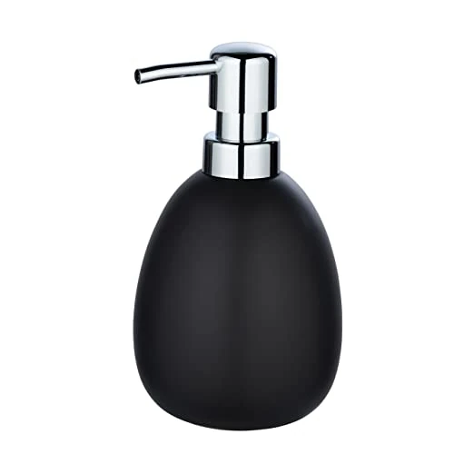 WENKO Polaris Soap Dispenser Matte Black Ceramic Liquid Soap Dispenser Black