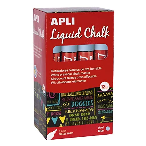 Liquid Chalk Marker, rund, 5,5 mm, Blau, 12 Stück