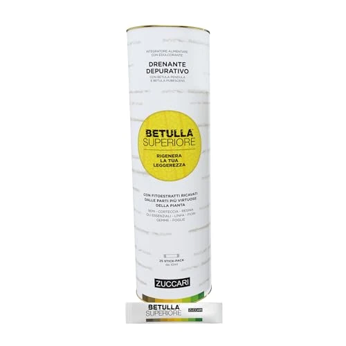 Offerta a tempo: Zuccari Betulla Superiore, 25 Stick-Pack da 10ml, Integratore Alimentare con Estratti Completi di Betulla, Supporto per Depurazione, Drenaggio e Funzionalità delle Vie Urinarie - 21% da 23.79 € a 18.90 €