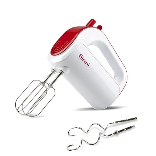 Girmi SB02 Electric Mixer 170 W, 5 Speeds + Turbo, White/Red