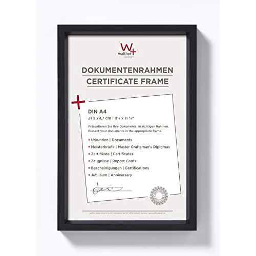 Limited-time offer: walther design Picture Frame Black 21 x 29,7 cm (DIN A4) with PassepArtout, Steel Style Plastic Frame ES130B from 5.59 £ to 5.59 £ (save 0.00%)