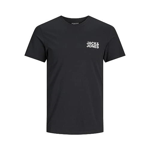 JACK & JONES heren T-Shirt Jjecorp Logo Tee Ss O-hals Noos, zwart (Black Slim/Small Print), M
