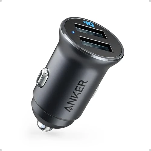 Limited-time offer: Anker Car Charger, 24W Dual USB Car Charger - Compact Aluminum Alloy, PowerDrive 2 Adapter with Blue LED - Compatible with iPhone12/11/XR/Xs, iPad Pro/Air 2/Mini, Galaxy (Excludes Quick Charge) from 10.99 GBP to 10.99 GBP (save 0%)