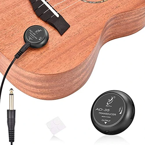 Offerta a tempo: OTraki Mini Piezo Passivo Pickup Contatto Microfono Trasduttore con 3 Metri Cavo 6.35mm Controllo del Volume per Chitarra Classica Popolare Acustica Violino Ukulele Mandolino Banjo (AD-35) - 5% da 15.99 € a 15.19 €