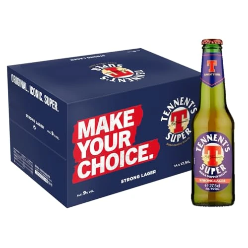 Offerta a tempo: Tennent's Super Birra Bottiglia, Pacco da 24 x 27.5 cl - 20% da 35.76 € a 28.56 €