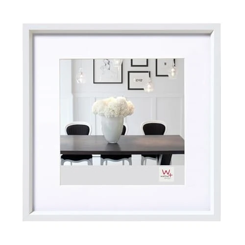 Limited-time offer: walther design Picture Frame White 20 x 20 cm with PassepArtout, Steel Style Plastic Frame ES220W from 12.56 GBP to 7.92 GBP (save 37%)