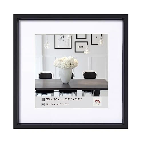 Offerta a tempo: walther design nera 20 x 20 cm con passe-partout, cornice in plastica Steel Style ES220B - 47% da 15.49 € a 8.19 €
