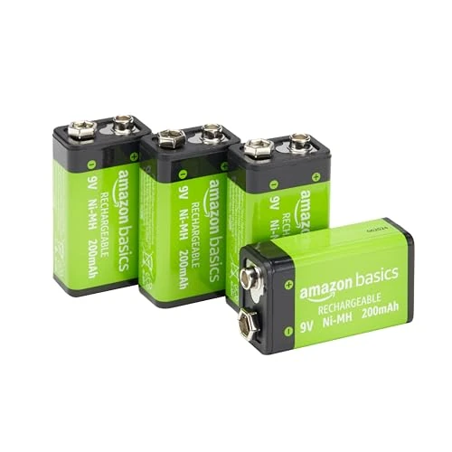 Offerta a tempo: Amazon Basics, 4 batterie ricaricabili 9 V NiMH, 200 mAh, ricarica fino a 1000 volte, pre-caricate - 0.00% da 20.99 € a 20.99 €