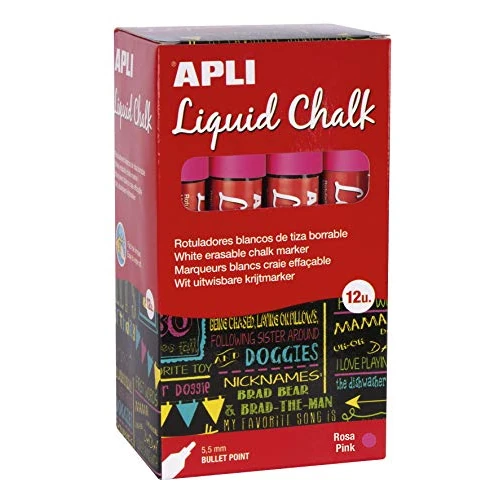 Limited-time offer: Apli, Erasable Chalk Marker Pen 5.5mm Liquid Chalk Bullet Tip Pink from 23.05 £ to 23.05 £ (save 0.00%)