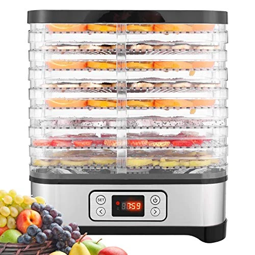 Offerta a tempo: Nictemaw Essiccatore frutta e verdura,Display LCD,Timer di 72 ore,8 pallet,Disidratatore per Alimenti,Essiccatore Alimentare,Temperatura regolabile(35 ° C-70 ° C), 400 W - 0.00% da 85.99 € a 85.99 €