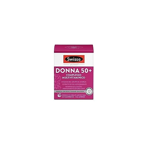 Swisse Multivitaminico Donna 50+, Integratore Alimentare Multi-nutriente per Integrare l'Alimentazione delle Donne over 50, 30 Compresse