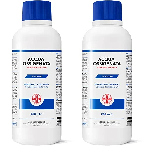 Offerta a tempo: AIESI® Acqua Ossigenata F.U. disinfettante (2x250 ml) con tappo di sicurezza per bambini, Made in Italy - 0.00% da 5.90 € a 5.90 €