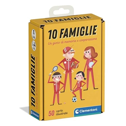 Clementoni - 16172-10 familias, Juego de Cartas para niños, 5-99 años