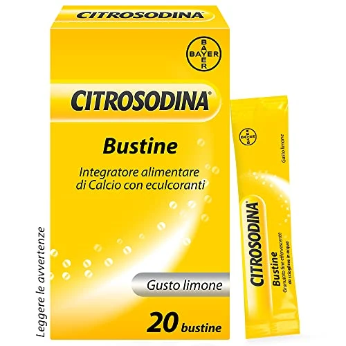 Offerta a tempo: Citrosodina Integratore Digestivo per Digestione Difficile, Integratore Alimentare di Calcio al Gusto Limone Senza Zucchero, 20 Bustine Effervescenti - 40% da 9.10 € a 5.45 €