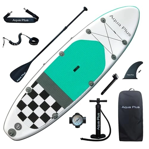 Limited-time offer: Aqua Plus 6inches Thick Inflatable SUP for All Skill Levels Stand Up Paddle Board,Paddle,Pump,ISUP Travel Backpack, Leash,Shoulder Strap,Youth,Adult Inflatable Paddle Board from 351.71 GBP to 351.71 GBP (save 0%)