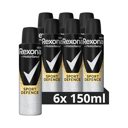Rexona Men Sport Defence Deospray voor heren, verpakking van 6 stuks, anti-transpirant, 48 uur bescherming (6 x 150 ml)