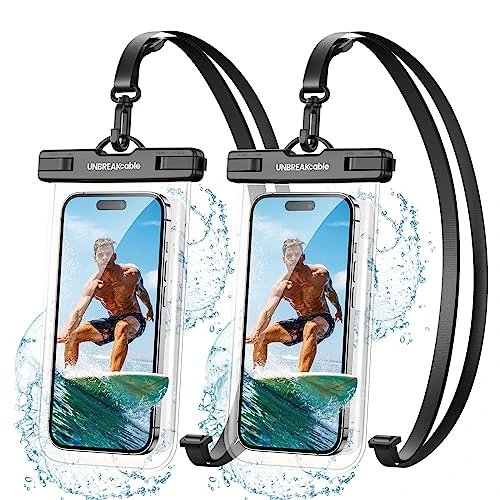 Limited offer: UNBREAKcable Waterproof Phone Pouch-2 Pack IPX8 Waterproof Phone Case for iPhone 16 15 14 13 12 11 Pro Max & Samsung S25 S24 S23-Dry Bag & Travel Essentials for Beach, Pool, Kayak & Cruise-7" from 16.99 EUR to 16.99 EUR (save 0%)