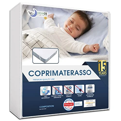 Limited-time offer: Dreamzie Mattress Protector Waterproof with 4 Elastic Corners - OEKO-TEX® Certified- For Mattress 60 x 120 cm from 9.27 GBP to 9.27 GBP (save 0%)