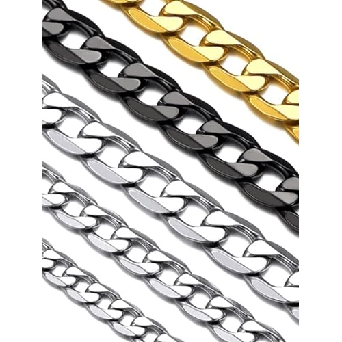 Limited-time offer: Suplight 4mm Cuban Curb Chain for Men, Women Silver Stainless Steel 18 Inches Solid Miami Cuban Link Chain Choker Necklace from 15.29 £ to 15.29 £ (save 0.00%)
