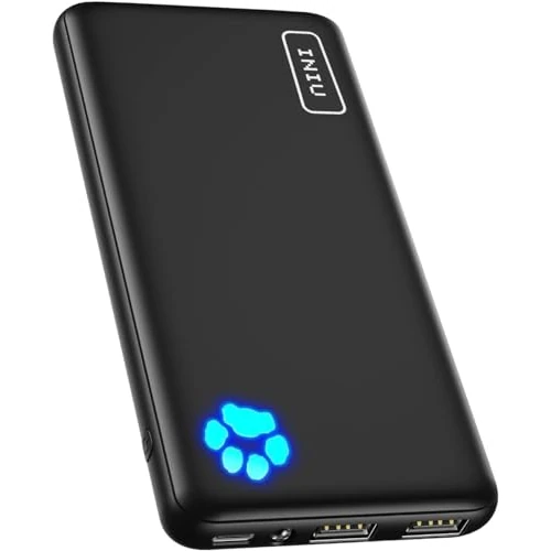 INIU Power Bank, Slimmest USB C Triple 3A de Alta Velocidad 10000mAh Bateria Externa, Bateria Portatil con Linterna para iPhone 15 14 13 12 11 X Pro MAX Samsung S22 S21 S20 iPad Tablet Airpods etc