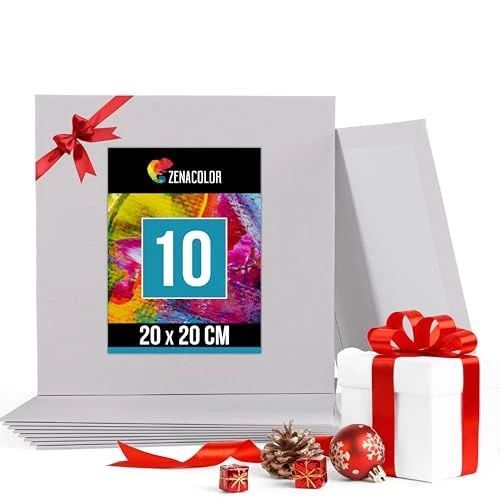 Oferta limitada: Zenacolor - Set de 10 Canvas - Lienzos para Pintar 20x20cm - Todos los Tipos de Pintura sobre Tela - 100% Algodón sin Ácidos de 11.99 EUR a 9.68 EUR (ahorro 19%)