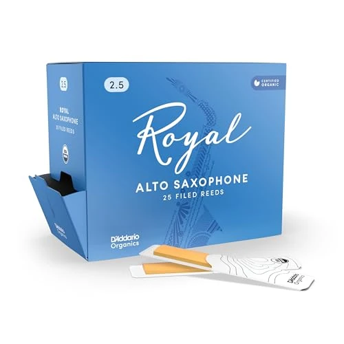 Offerta a tempo: D'Addario Woodwinds Royal Saxophone Ance per sassofono contralto, con dorso resistente, classico o jazz, forza 2,5, confezione da 25 - 0.00% da 85.00 € a 85.00 €