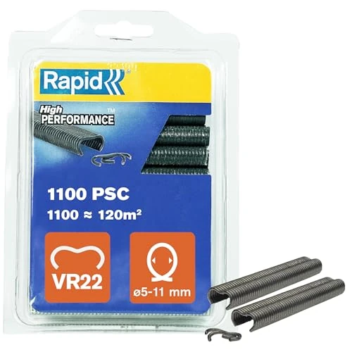 Offre limitée : Rapid VR22 - Agrafes Grillage en Acier Galvanisé - Plastifié Gris - 1100pcs de 28.88 € à 21.90 € (24% de remise)