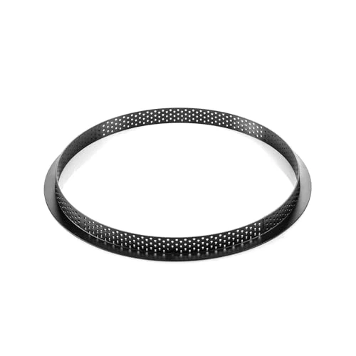 Silikomart - Anneau micro perforé pour tartes modernes Ø 25 cm h 2 cm, résistant à la chaleur