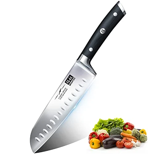 Oferta limitada: SHAN ZU Cuchillo Santoku Japones, Cuchillos de Cocina Profesionales 18cm, 7 ''Cuchillo Chef de Acero Inoxidable Alemán de Alto Carbono, Cuchillos Cocinero para Frutas, Verduras, Carne de 29.99 EUR a 20.99 EUR (ahorro 30%)