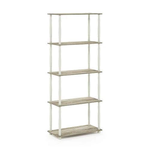 Limited-time offer: Furinno TURN-S-TUBE Storage Shelves, 5-Tier Book Shelf, Corner Shelf, Toolless Open Shelves, Classic Tubes, for Organization and Storage, Living Room, Garage, Home Office, Sonoma Oak from 45.42 £ to 21.24 £ (save 53.24%)