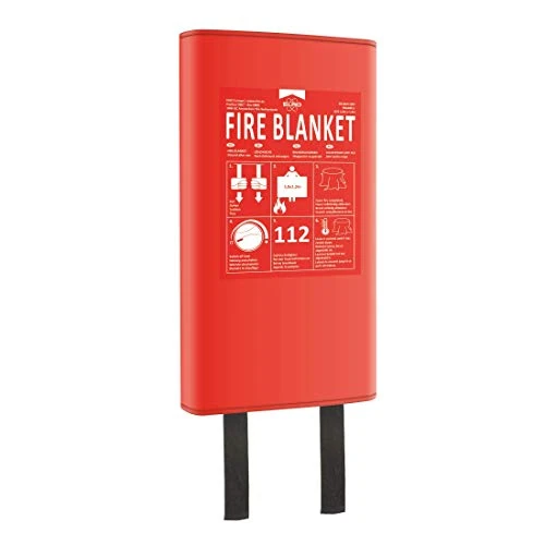 ELRO FB1800 Brandschutzdecke Feuerlöschdecke 1, 8M x 1, 2M - Kunststoffbox - auch für Personen geeignet - nach DIN EN 1869