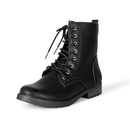 Amazon Essentials Damskie sznurowane buty bojowe, czarne, 41 EU