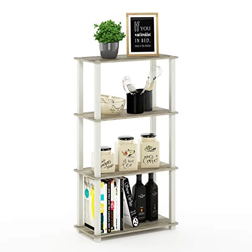 Tijdelijke aanbieding: Furinno Plank met 4 legplanken, hout, Sonoma eiken/wit, 29,46 x 29,46 x 109,85 cm van 58.11 € naar 32.39 € (44.26% korting)