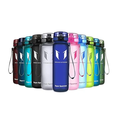 Offerta a tempo: Super Sparrow Borraccia Sportiva & Bottiglia Bambini Senza Perdite - 750ml Bottiglia Acqua Plastica Riutilizzabile - Senza BPA - 11% da 17.59 € a 15.59 €