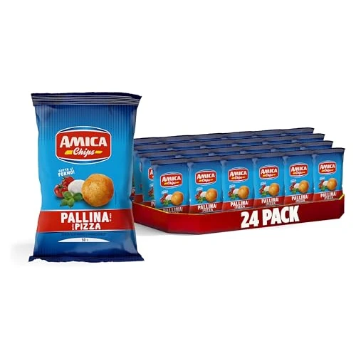 Offerta a tempo: AMICA Chips - Patatine Pallina alla Pizza, 24 Confezioni da 50g - 0.00% da 9.50 € a 9.50 €