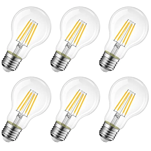 Offerta a tempo: Lampadine di filamenti a LED, 7.5W Equivalenti a 75W, 1055LM, 2700K Bianco Caldo, Attacco E27, Stile Vintage Retrò, Non Dimmerabile, Confezione da 6 Pezzi - 22% da 23.99 € a 18.68 €