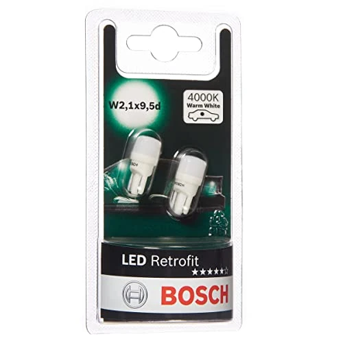 Bosch -W5W LED Retrofit lampes auto - 12 V 1 W W2,1x9,5d - 2 ampoules