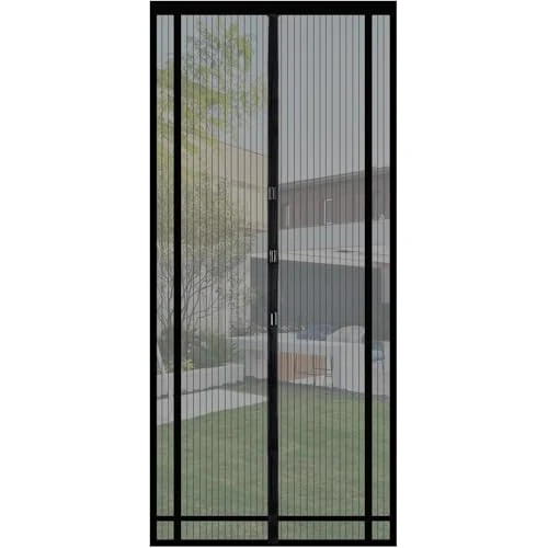 Sekey 130X220 cm Tendina Magnetica per Zanzariera, Ideale per Porte da Balcone, Cantine, Terrazze (Ritagliabile in Altezza e Larghezza), Facile da Montare, Colore: Nero