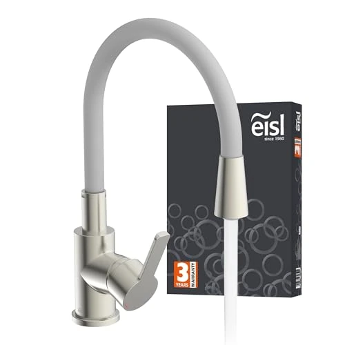 Oferta limitada: EISL NI186FLNIG Flexo - Grifo de cocina con caño flexible, aspecto de acero inoxidable, color gris claro de 91.76 EUR a 91.76 EUR (ahorro 0%)
