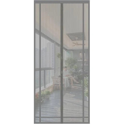 Sekey 100x220 cm Rideau Magnétique Anti-Insectes Idéal pour Porte de Balcon, Porte de Cave, Porte de Terrasse (Découpable en Hauteur et Largeur) Grâce au Montage Facile, Gris