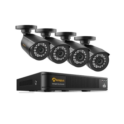 Oferta limitada: Anlapus 1080P Kit de Cámaras Seguridad 8CH H.265+ Videograbador DVR con 4 Cámara de Vigilancia Exterior, sin Disco Duro, Visión Nocturna, Alarma de Movimiento de 149.99 € a 149.99 € (ahorro 0.00%)