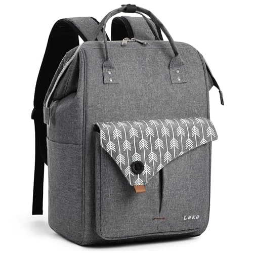 Limited-time offer: Lekesky Women’s Laptop Backpack, 39.62-cm / 15.6-Inch Laptop Compartment for Work, School, University, Grey arrow, L, Casual Daypack from 25.26 £ to 25.26 £ (save 0.00%)