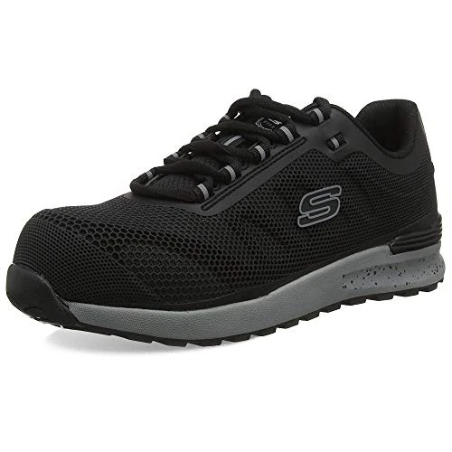 Limited-time offer: Skechers Men's Bulklin Comp Toe Trainers, Black Textile Synthetic, 10 UK from 89.00 GBP to 69.99 GBP (save 21%)